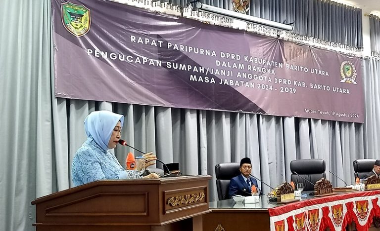 Ir Hj Mery Rukaini Kembali Jabat Ketua Sementara DPRD Barito Utara